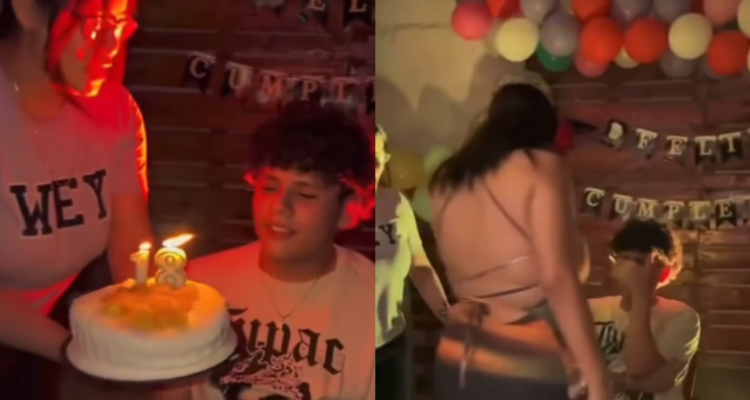 Madre contrata bailarina exótica para hijo