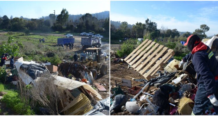 Retiran más de 100 toneladas de basura y escombros de estero Marga Marga