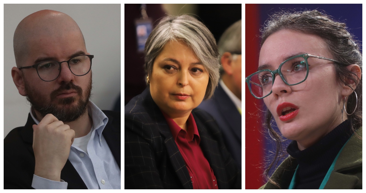 Los ministros Jackson, Jara y Vallejo, quienes vieron caídas en sus cifras de aprobación según la encuesta Cadem.