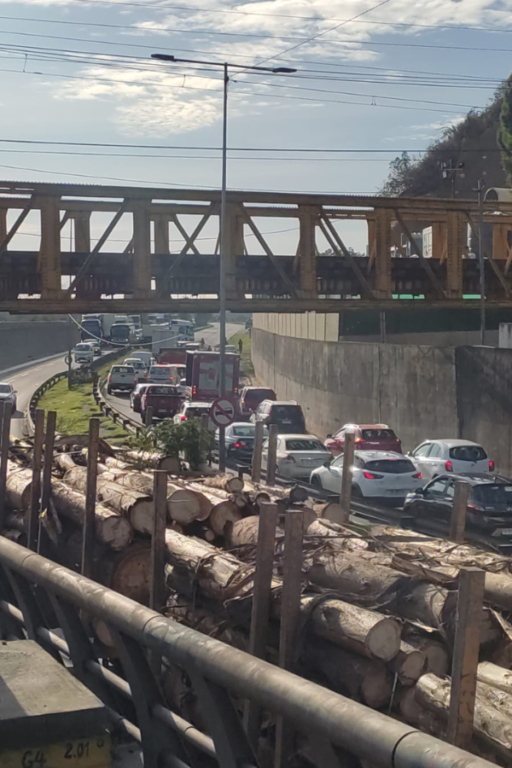Camión cruza eje en la Costanera y provoca enorme congestión entre Concepción y Hualpén