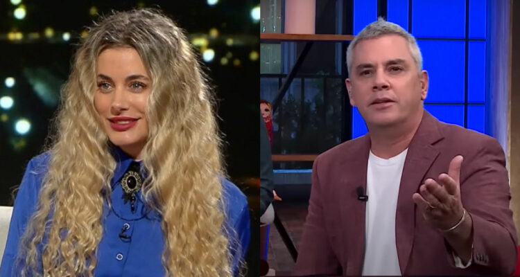 Catalina Palacios en Buenas Noches a Todos. A su lado, José Miguel Viñuela reaccionando a sus comentarios.