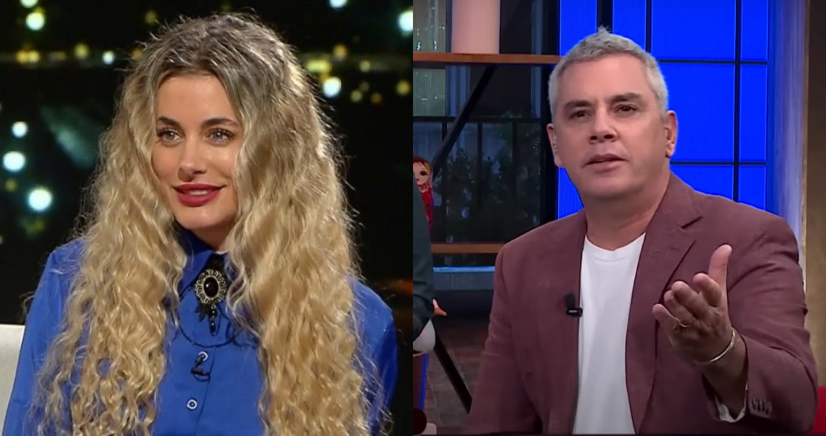 Catalina Palacios en Buenas Noches a Todos. A su lado, José Miguel Viñuela reaccionando a sus comentarios.