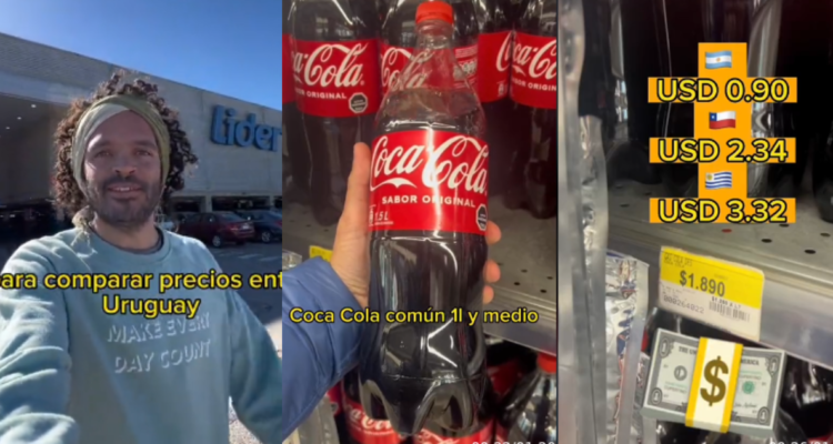 Tiktoker compara precios de Chile y Uruguay