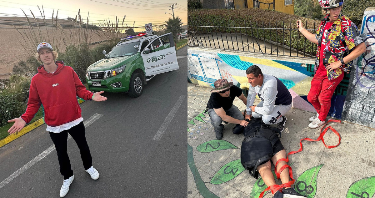 Ciclista y asalto en Chile