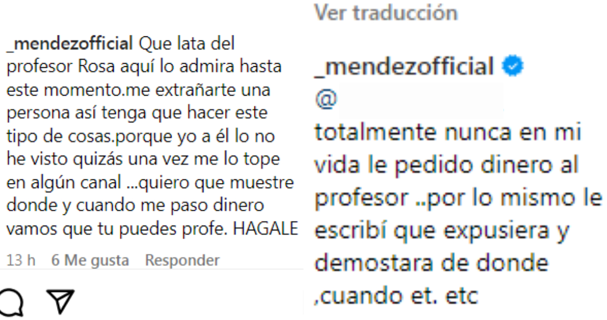 Los comentarios de DJ Méndez al Profesor Rossa.