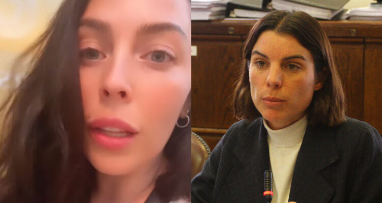 Daniela Aránguiz en su historia de Instagram respondiendo a Maite Orsini. A su lado, Orsini en una reunión.