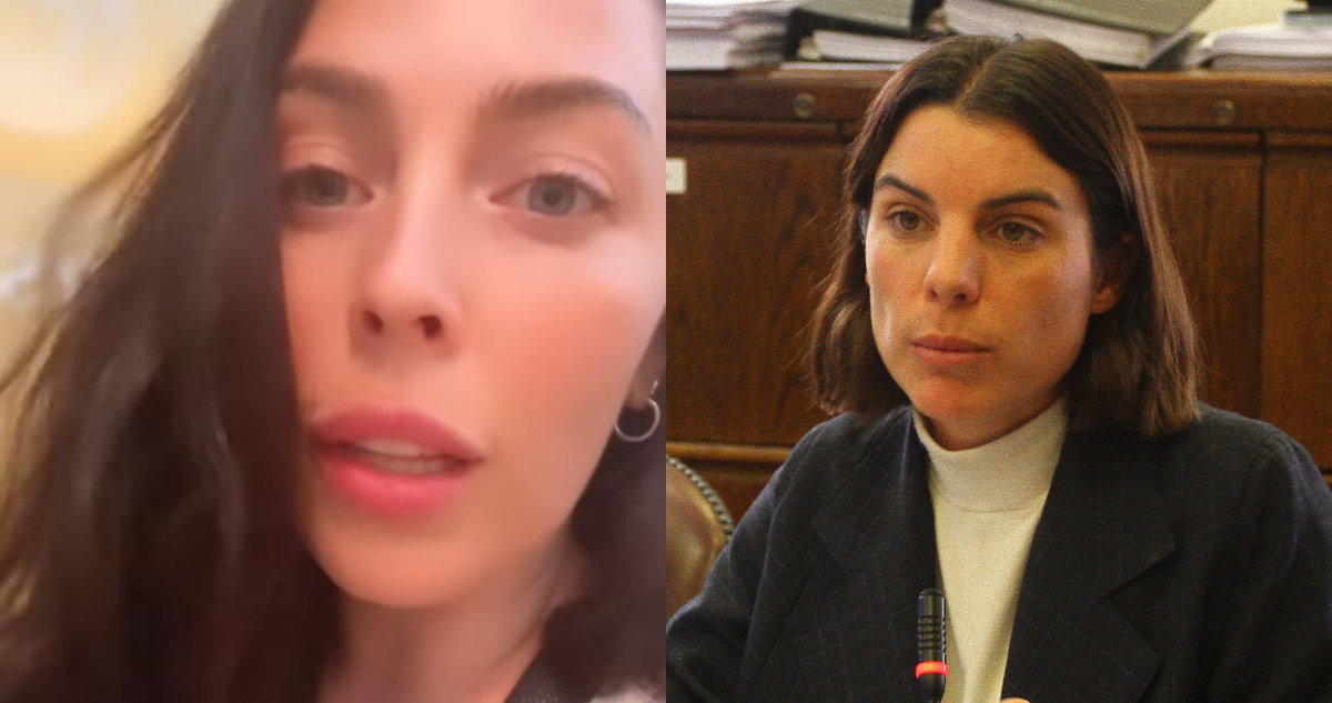 Daniela Aránguiz en su historia de Instagram respondiendo a Maite Orsini. A su lado, Orsini en una reunión.