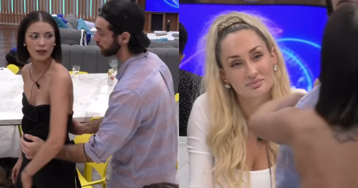 Constanza Capelli y Francisca Maira en la pelea. Gran Hermano estuvo lleno de interrupciones producto de la pelea entre Coni y Fran.