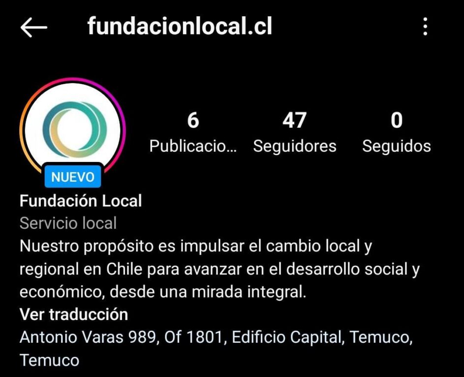 Instagram Fundación Local.