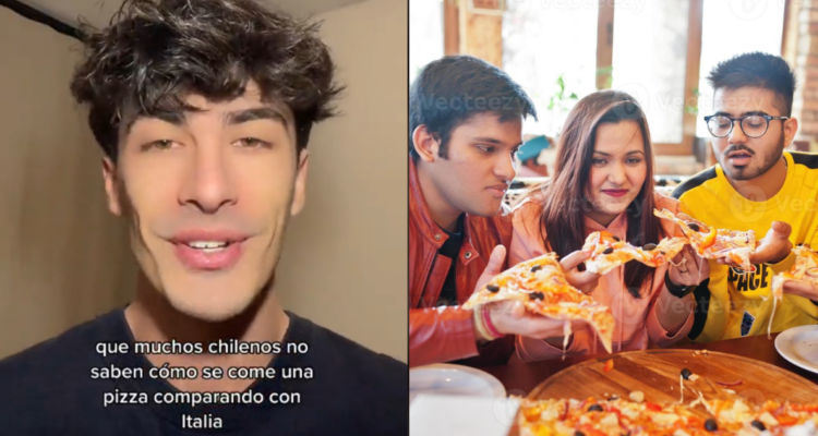 TikToker y chilenos con la pizza