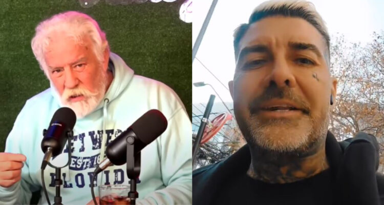 Iván Arenas hablando de la deuda que debe productora de DJ Méndez. A su lado, el músico llegando a Chile.