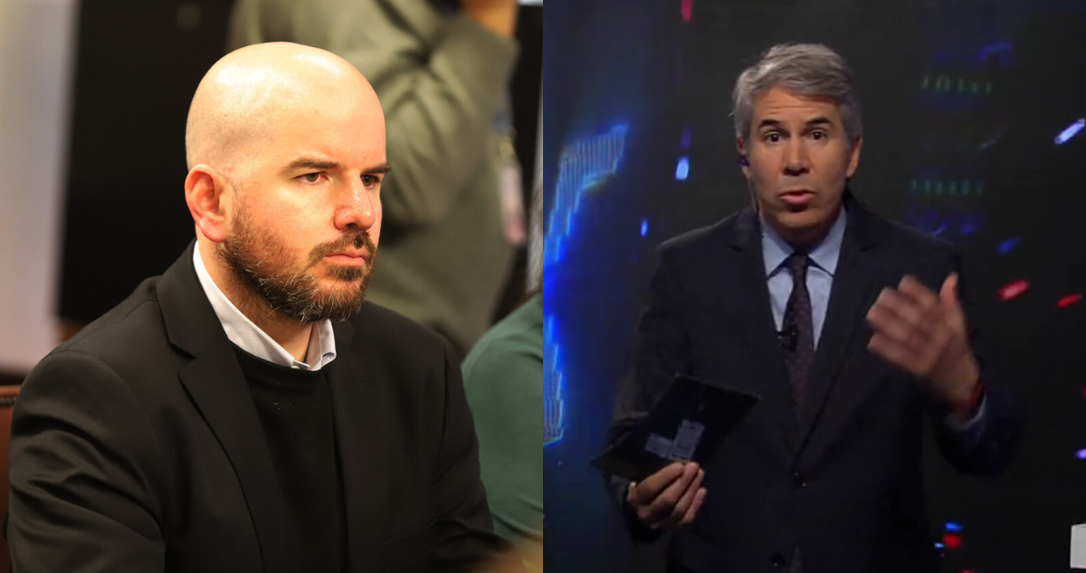 Ministro Giorgio Jackson (izquierda) y animador Gonzalo Feito (derecha)