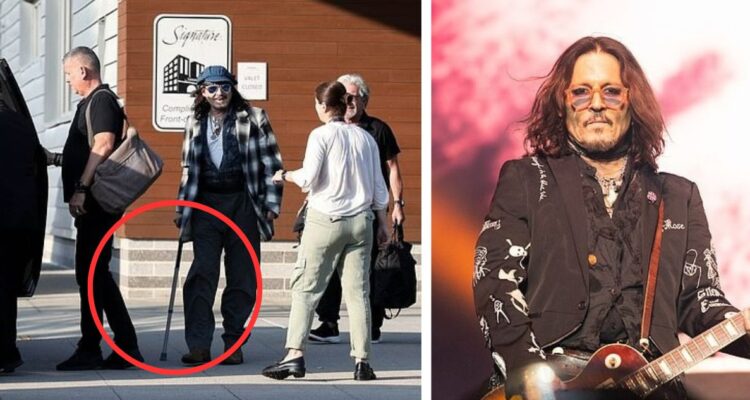 Luego de un incidente de salud en Budapest, Hungría, del que poco se sabe, el actor de 60 años, Johnny Depp bastón, reapareció cojeando y usando bastón