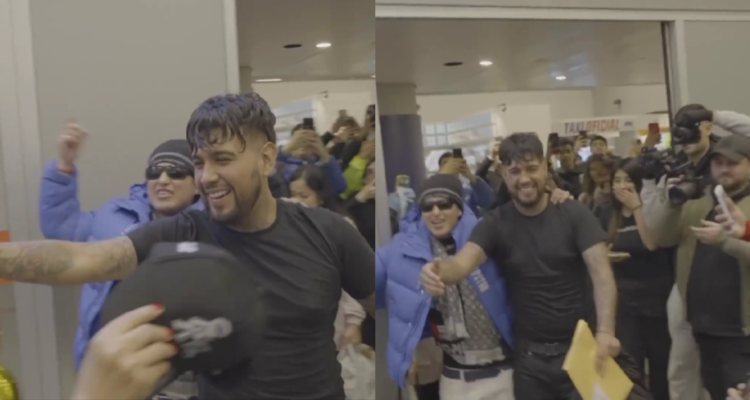 Julianno Sosa junto a Pablo Chill-E en su retorno al país tras ser deportado