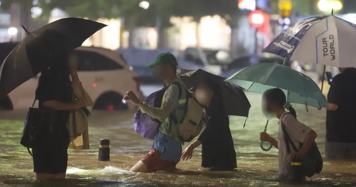 Lluvias en Corea del Sur.