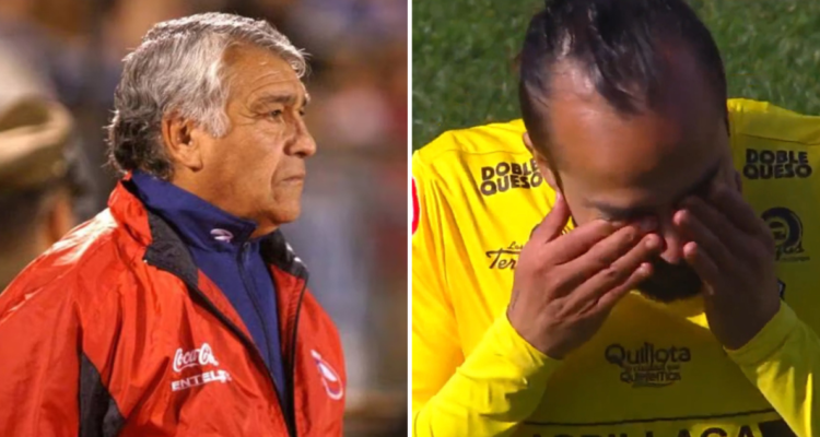 Mathías Vidangossy llora en el minuto de homenaje para José Sulantay.