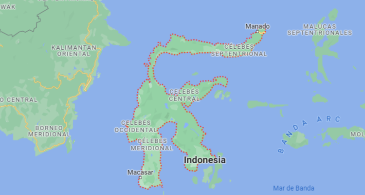 Captura de mapa donde se ubica la región donde ocurrió el naufragio.