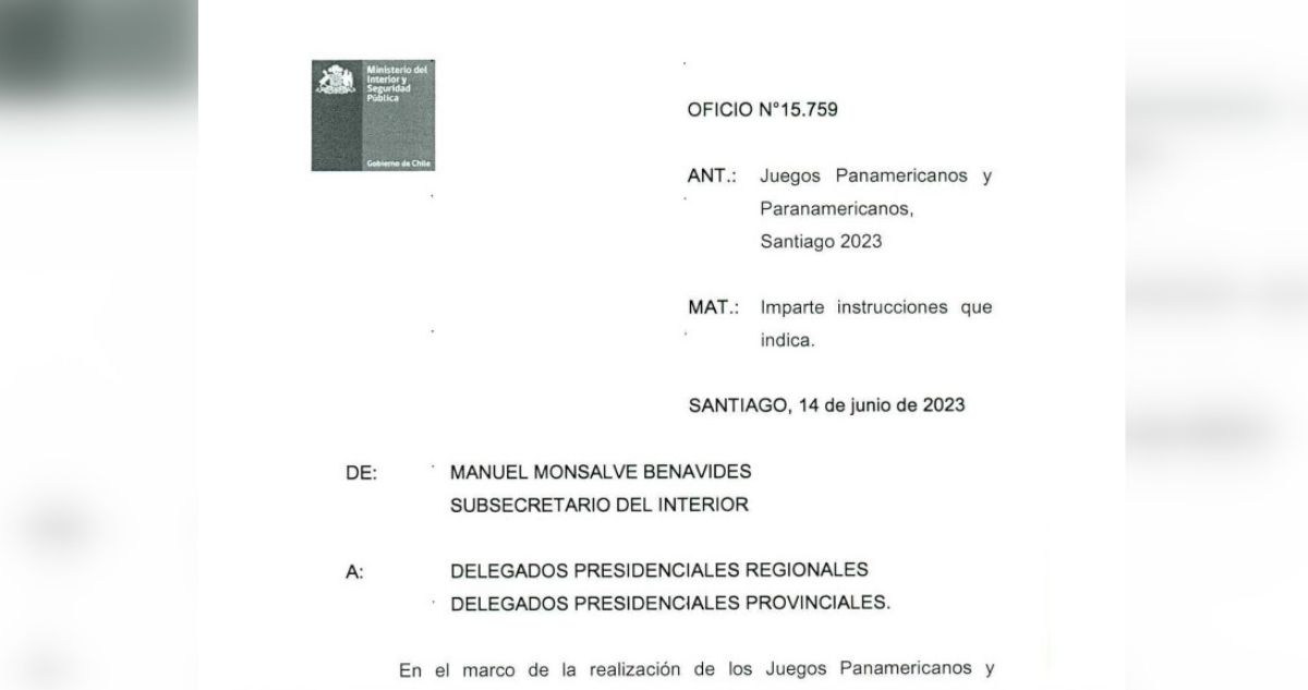 ¿Qué dice el oficio que aún podría suspender eventos masivos por coincidir con los Panamericanos?