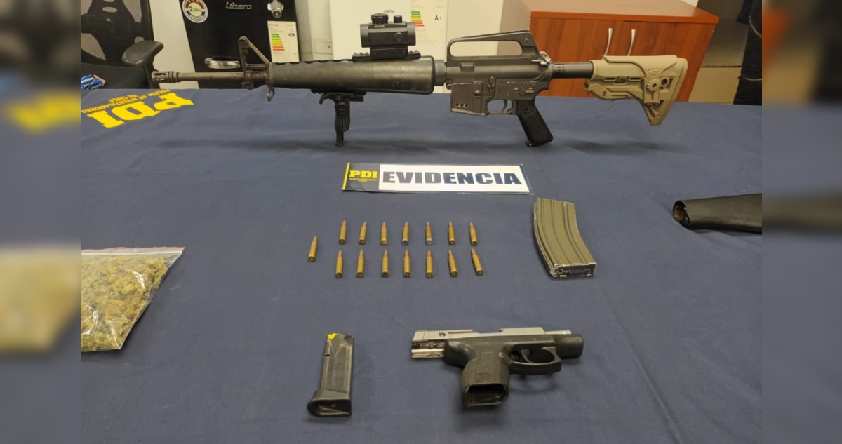 Detienen a sujeto sorprendido con un fusil de guerra en Puente Alto