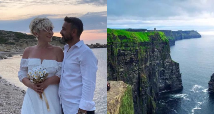 Propuesta de matrimonio en acantilado