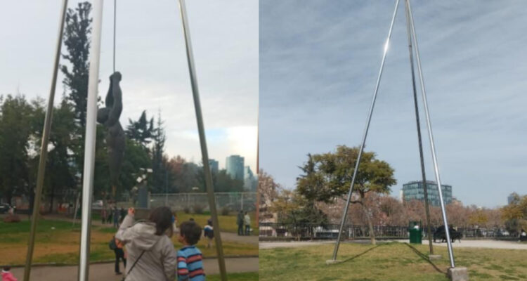 Roban pieza de más de 40 kilos desde el Parque de Las Esculturas en Providencia