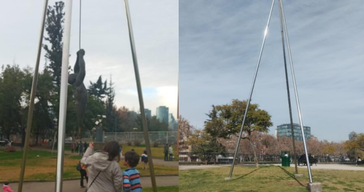 Roban pieza de más de 40 kilos desde el Parque de Las Esculturas en Providencia