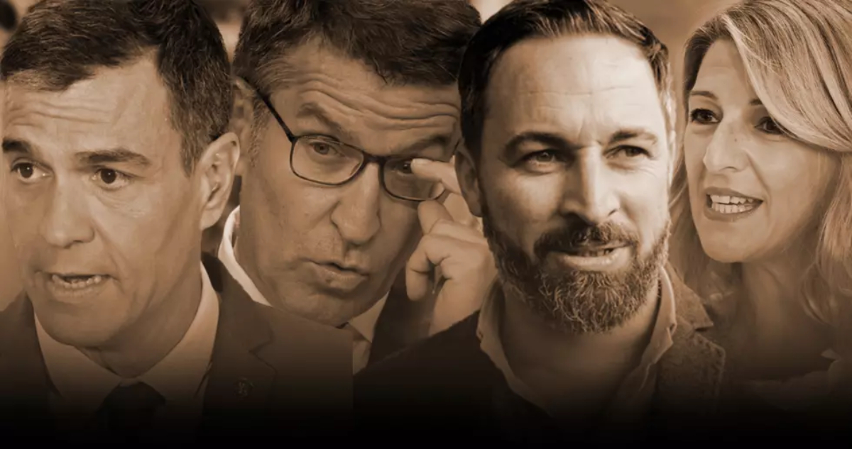 Sánchez, Feijóo, Abascal y Días: los cuatro candidatos que luchan en las elecciones de España