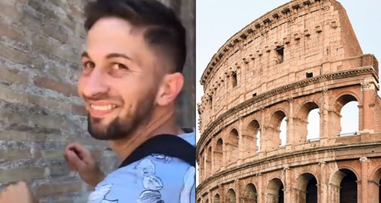 Turista rayó el Coliseo