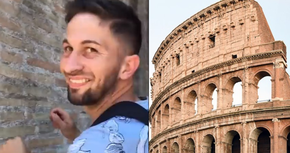 Turista rayó el Coliseo