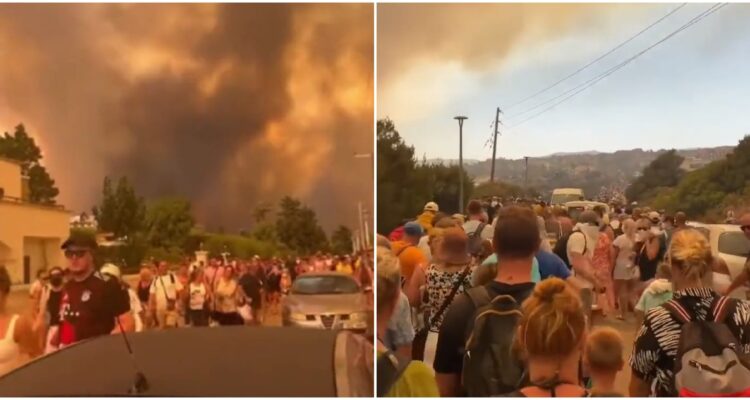 Turistas evacuados por incendio forestal descontrolado en isla de Grecia