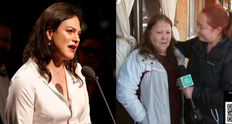 Daniela Vega (izquierda) y su abuela tras inundaciones (derecha)