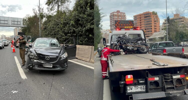 Cinco autos y una moto protagonizan accidente múltiple en la avenida Kennedy