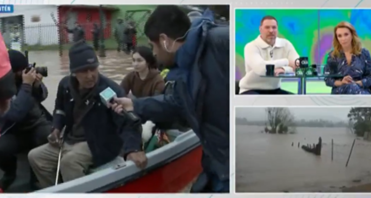 Captura de Mega y entrevista a adulto mayor damnificado en Licantén