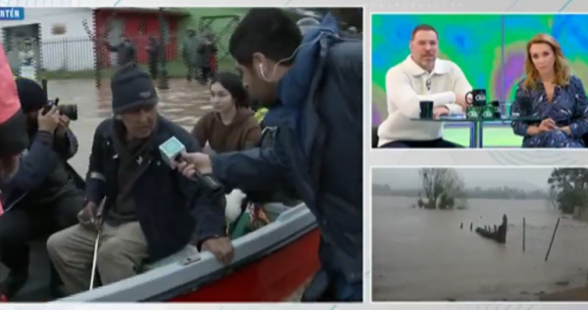 Captura de Mega y entrevista a adulto mayor damnificado en Licantén