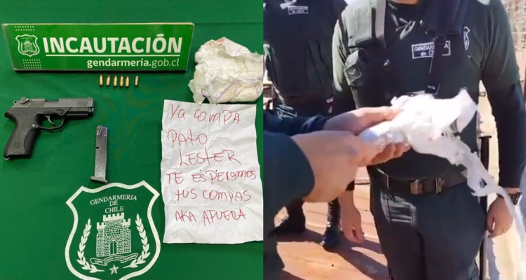 Intentan ingresar pistola envuelta con nota a cárcel de Los Andes