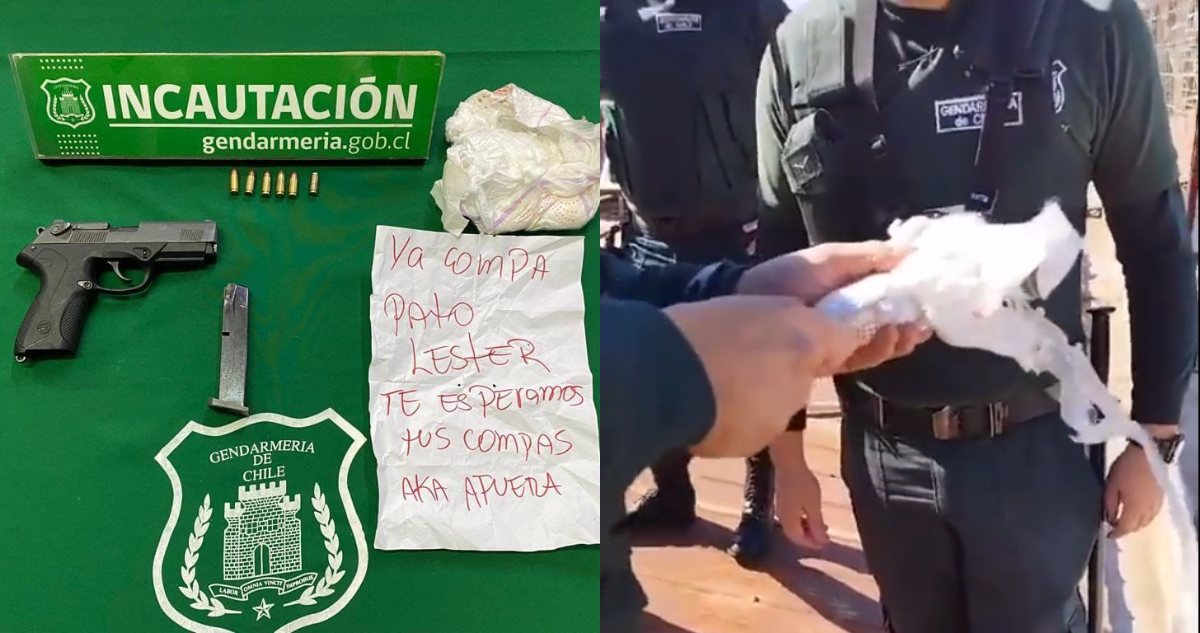 Intentan ingresar pistola envuelta con nota a cárcel de Los Andes