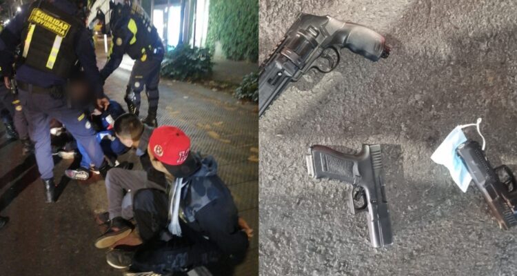 Cinco detenidos por asaltos en Providencia: apuntaban con armas a peatones para robar celulares