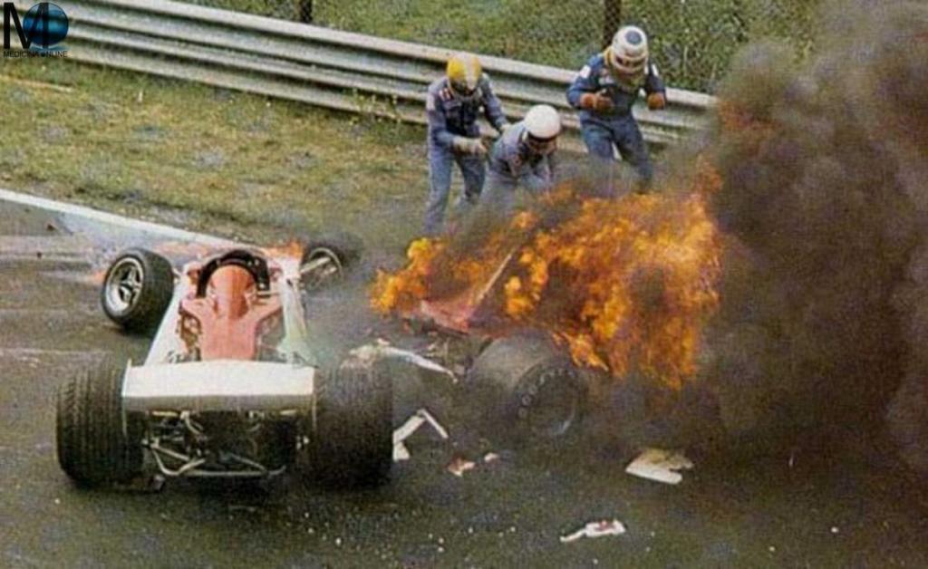 El momento del accidente de Niku Lauda.