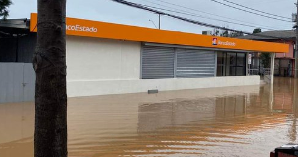 BancoEstado tiene más de 20 sucursales con dificultad de apertura producto de las lluvias