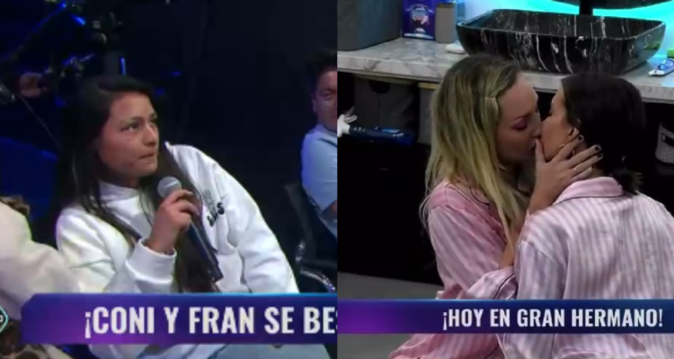 Capturas de CHV sobre el beso de Fran y Coni en Gran Hermano