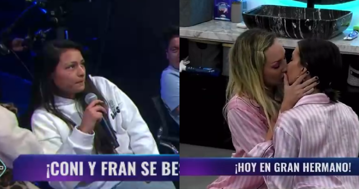 Capturas de CHV sobre el beso de Fran y Coni en Gran Hermano