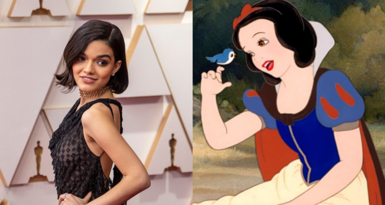 Rachel Zegler (izquierda) y captura de Blancanieves de Disney (derecha)