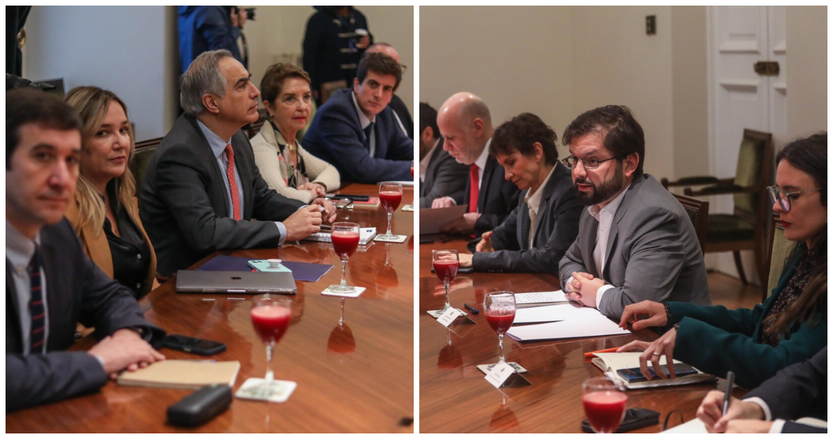 Presidente Boric se reúne con directivas de Chile Vamos en La Moneda: los invitó a buscar acuerdos