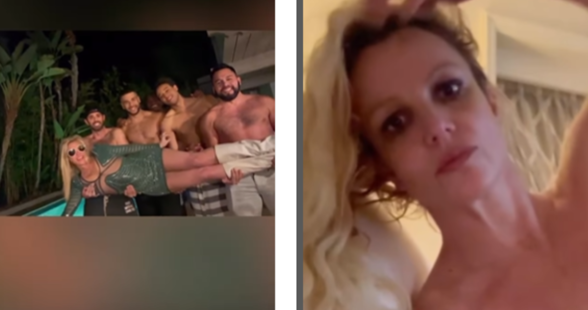 Britney Spear celebra celebra su divorcio con fiesta en la piscina junto a sus “chicos favoritos”