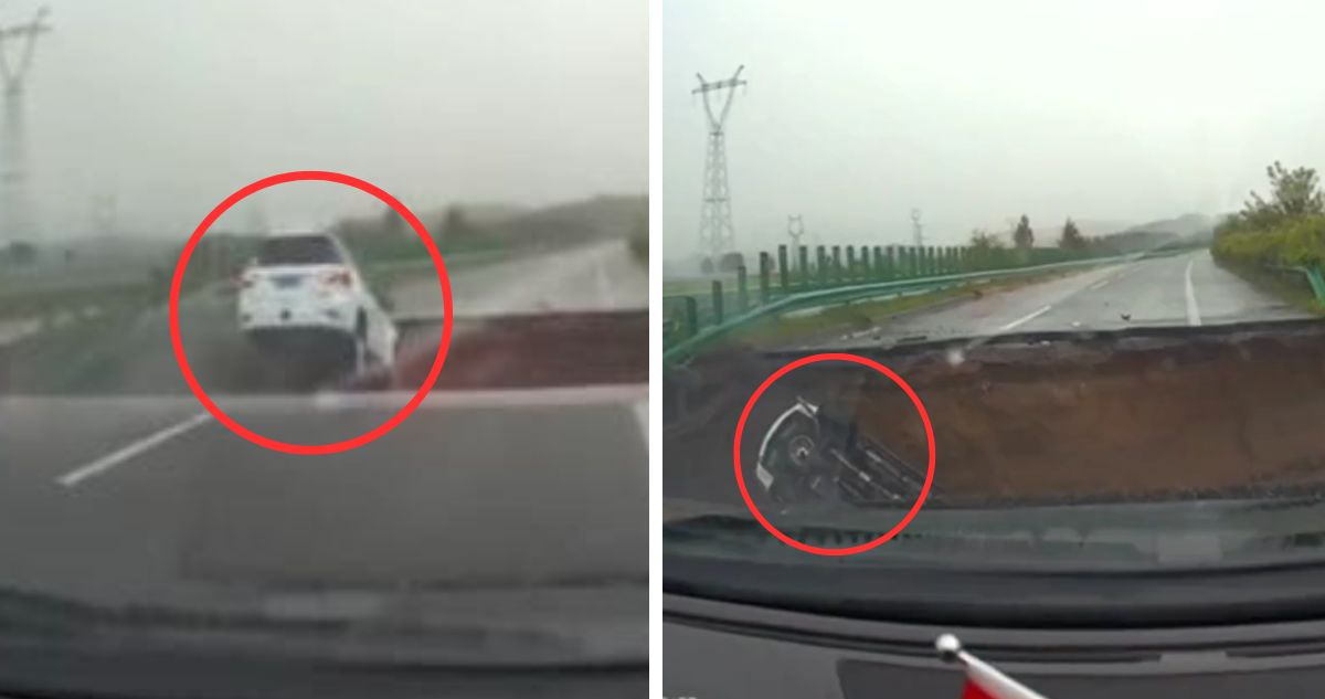 Video captó impresionante caida de auto en puente que colapsó por lluvias y tifón en China