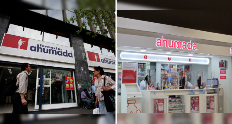 Fachada antigua de un local de Farmacias Ahumanda y una nueva