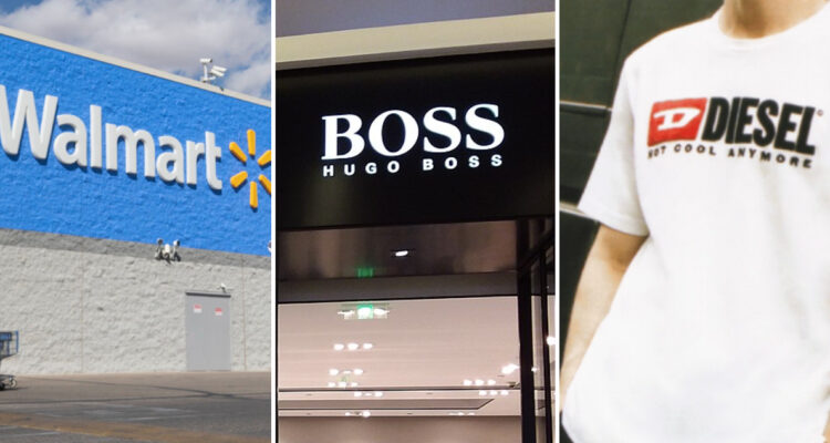 Logos de Walmart, Hugo Boss y Diesel