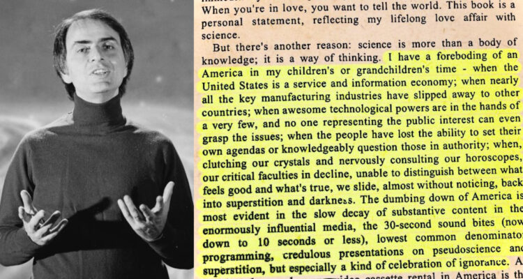 Viralizan antiguo extracto de un libro de Carl Sagan donde “predijo” el futuro: ¿Se hizo realidad?