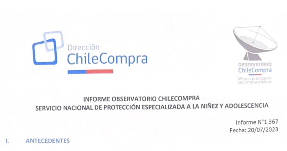 Captura de pantalla | Informe Observatorio ChileCompra.