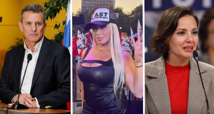 Gonzalo De La Carrera (izquierda), Daniella Chávez (centro) y Carolina Arredondo (derecha)